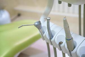 Dental equipment. Healthcare medical. Orthodontic treatment. Caries tooth. Dentist office. photo