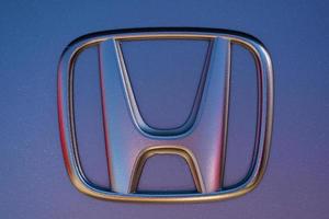 August 25, 2018 Russia Saint Petersburg, Honda logo close-up photo