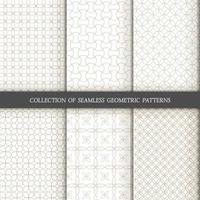 Set of 6 vector seamless patterns. Geometrical patterns on a white background.