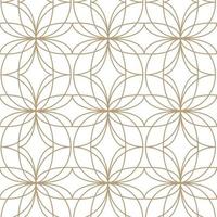 Modern vector seamless illustration. Linear gold pattern on a white background. Ornamental pattern for leaflets, printing, wallpaper, backgrounds