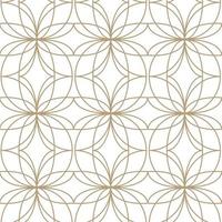 Modern vector seamless illustration. Linear gold pattern on a white background. Ornamental pattern for leaflets, printing, wallpaper, backgrounds