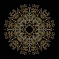 Black and Gold Mandala flower vector