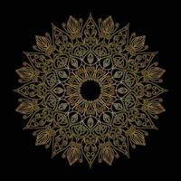 flor de mandala negra y dorada vector