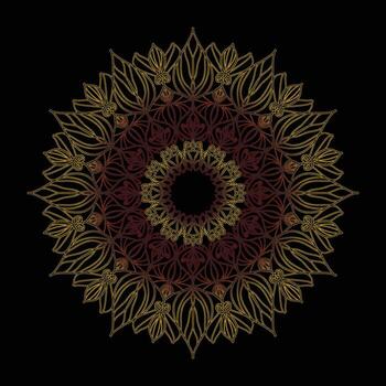 Circular pattern in form of mandala with gold vector