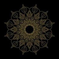 Black and Gold Mandala flower vector