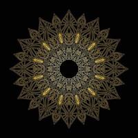 Black and Gold Mandala flower vector