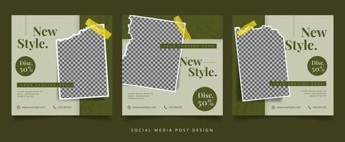 Set of Elegant Classic Fashion Flyer or Social Media Banner vector