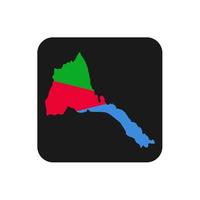 Eritrea map silhouette with flag on black background vector