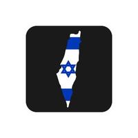 Israel mapa silueta con bandera sobre fondo negro vector