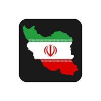 Iran map silhouette with flag on black background vector