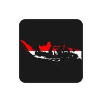 Indonesia map silhouette with flag on black background vector