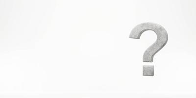 Question mark on a white background. 3d rendering. photo