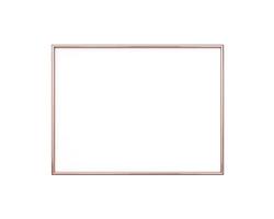 Rose gold frame mockup on a white background. 3x4 Horizontal, Landscape 3d Rendering photo
