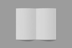 Mockup vertical booklet, brochure, invitation isolated on a grey background with soft cover and realistic shadow. 3D rendering. photo