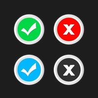 Approved and rejected button, yes and no buttons, accepted and not accepted buttons, agree and disagree, rejected vector