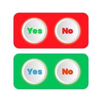 yes and no buttons, accepted and not accepted buttons, rejected, true, false, agree and disagree icons vector