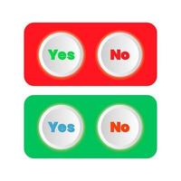 yes and no buttons, accepted and not accepted buttons, rejected, true, false, agree and disagree icons vector