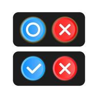 Set button, yes and no buttons, accepted and not accepted buttons, rejected, true, false, agree and disagree icons vector