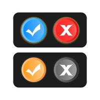 set of buttons, Approved and rejected button, yes and no buttons, accepted, not accepted, agree and disagree icons, rejected, true vector