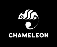 Chameleon logo design, tribal style vector