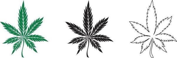 icono de hoja de cannabis, ilustración vectorial aislada en fondo blanco vector