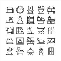 Home Living icon set vector line for website, mobile app, presentation, social media.