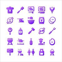 Barbeque icon set vector gradient for website, mobile app, presentation, social media.