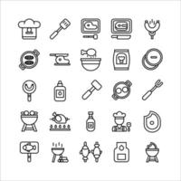 Barbeque icon set vector line for website, mobile app, presentation, social media.