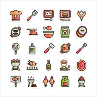 Barbeque icon set vector flat line for website, mobile app, presentation, social media.