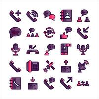 Communication icon set vector flat line for website, mobile app, presentation, social media.