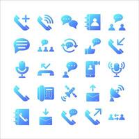 Communication icon set vector gradient for website, mobile app, presentation, social media.