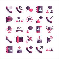 Communication icon set vector flat for website, mobile app, presentation, social media.