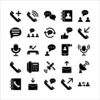 Communication icon set vector solid for website, mobile app, presentation, social media.