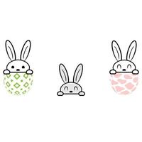 Cute rabbit and easter eggs. vector