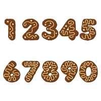 Christmas number cookie set. vector