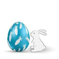 Cute rabbit and easter eggs. vector