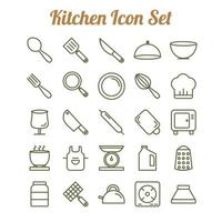 esquema de conjunto de ico de cocina vector