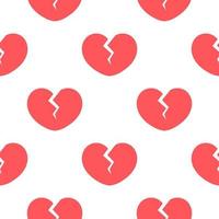 broken heart seamless pattern in pink vector