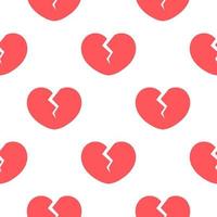 broken heart seamless pattern in pink vector