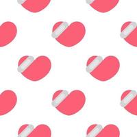seamless pattern of hearts with plaster vector