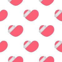 seamless pattern of hearts with plaster vector