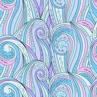 Seamless background with abstract waves. Freehand illustration vector