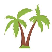 Palm tree in flat style isolated on white background vector