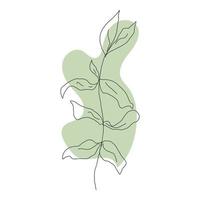 Leaf in line style isolated on white background vector