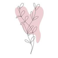 Leaf in line style isolated on white background vector