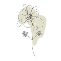 Line style flower isolated on white background vector