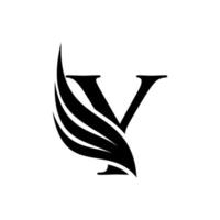 Initial letter y logo and wings symbol Wings design element, initial Letter C logo Icon, Initial Logo Template vector