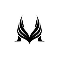 Initial letter m logo and wings symbol Wings design element, initial Letter C logo Icon, Initial Logo Template vector