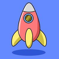 Cute rocket vector with outline