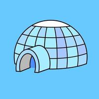 Cute igloo vector with outline